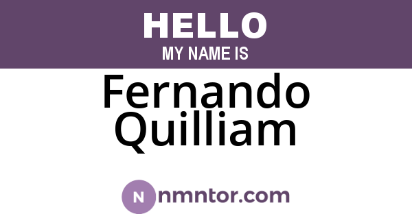 Fernando Quilliam