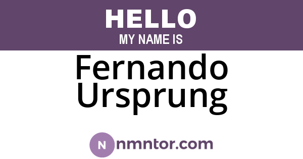 Fernando Ursprung