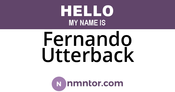Fernando Utterback
