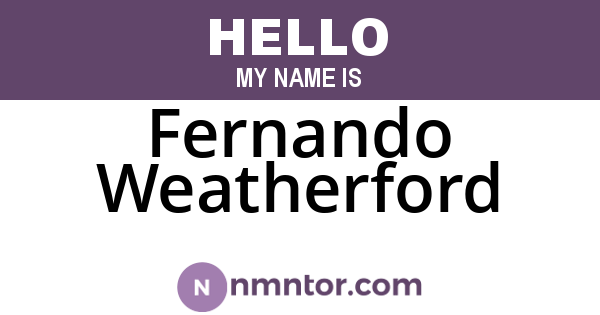Fernando Weatherford