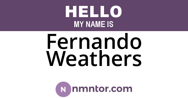 Fernando Weathers