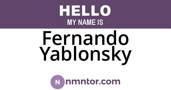 Fernando Yablonsky