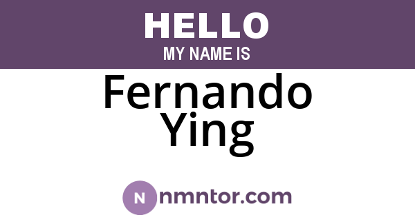 Fernando Ying