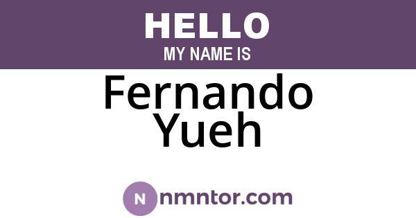 Fernando Yueh