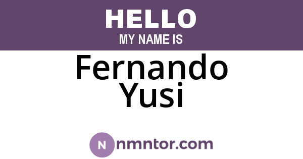 Fernando Yusi