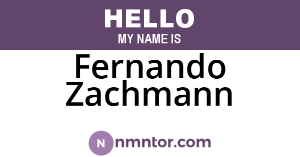 Fernando Zachmann