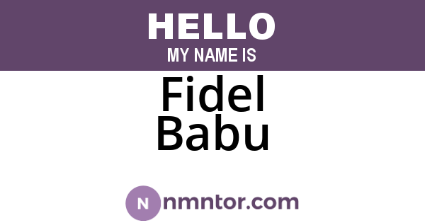 Fidel Babu