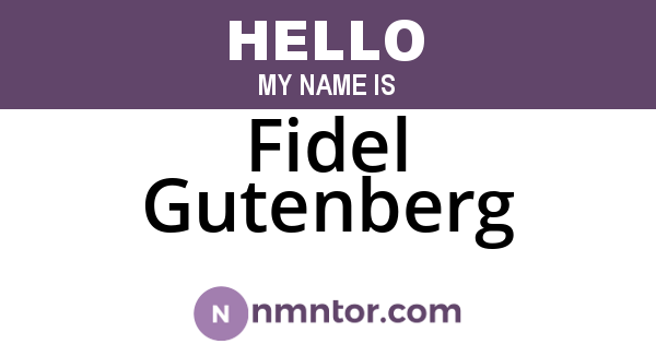 Fidel Gutenberg