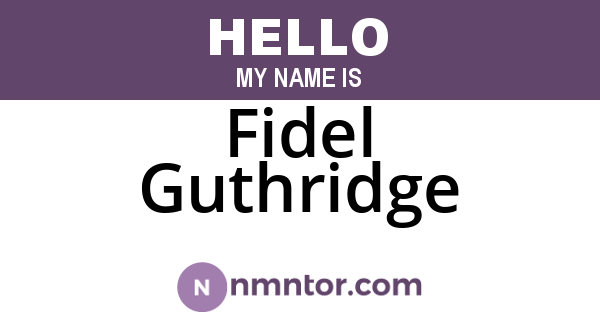Fidel Guthridge