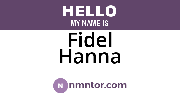 Fidel Hanna