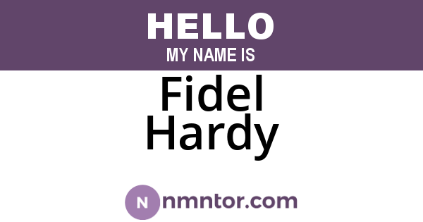Fidel Hardy