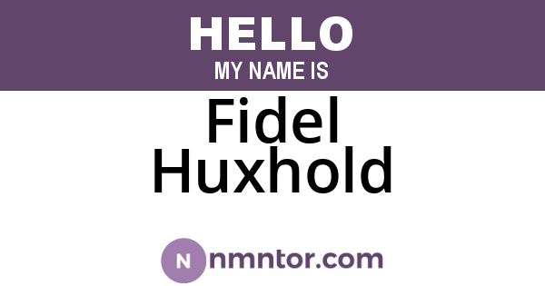 Fidel Huxhold