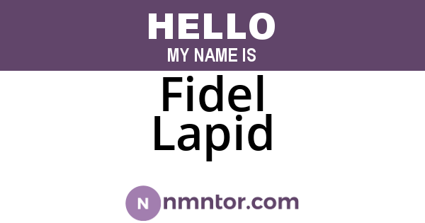 Fidel Lapid