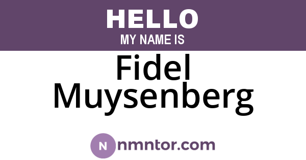 Fidel Muysenberg