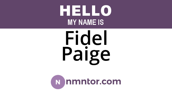 Fidel Paige
