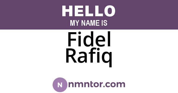 Fidel Rafiq