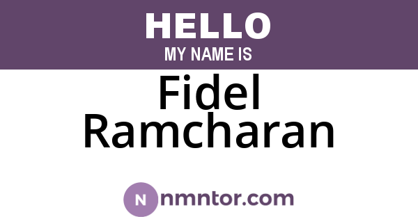 Fidel Ramcharan