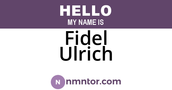 Fidel Ulrich