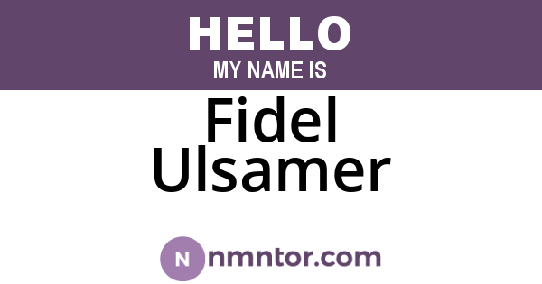 Fidel Ulsamer