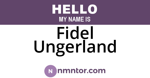 Fidel Ungerland