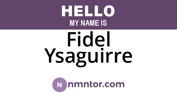 Fidel Ysaguirre