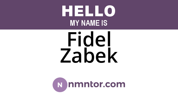 Fidel Zabek