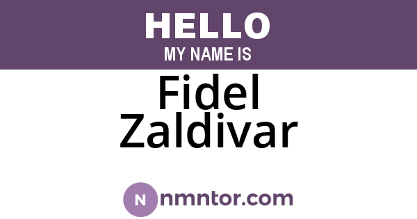 Fidel Zaldivar