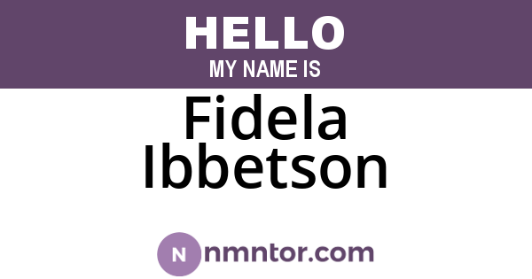 Fidela Ibbetson