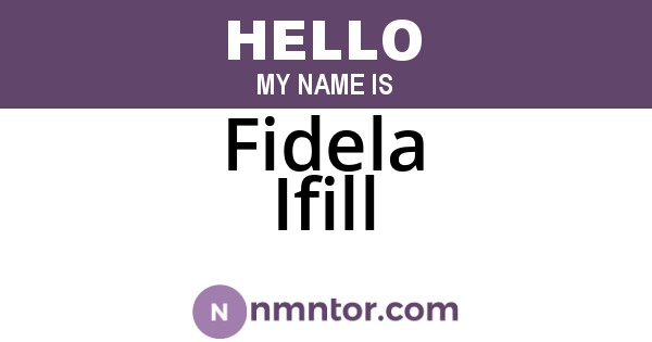 Fidela Ifill