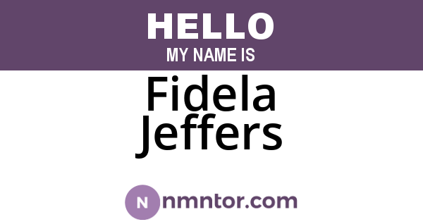 Fidela Jeffers