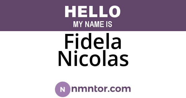 Fidela Nicolas