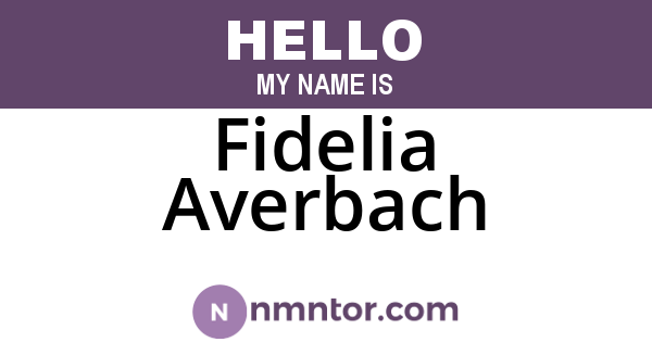 Fidelia Averbach