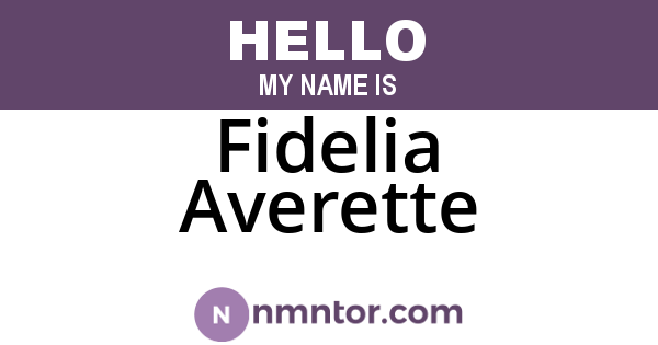 Fidelia Averette