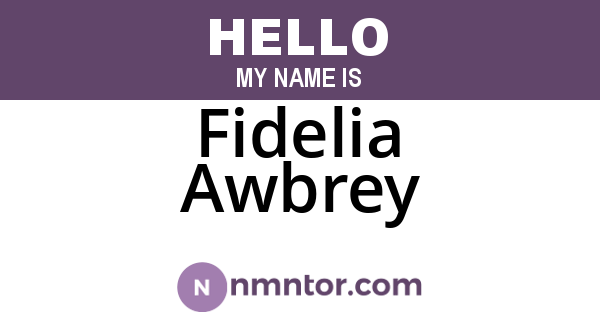 Fidelia Awbrey