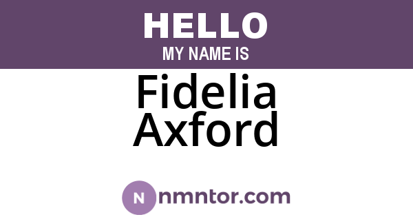 Fidelia Axford