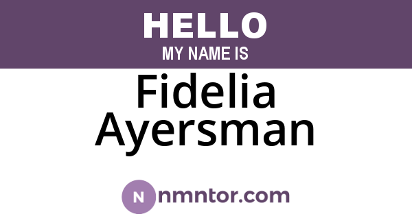 Fidelia Ayersman