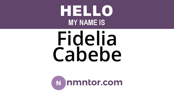 Fidelia Cabebe
