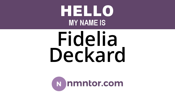 Fidelia Deckard