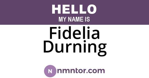 Fidelia Durning