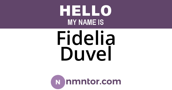 Fidelia Duvel