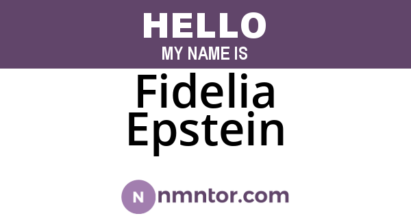 Fidelia Epstein