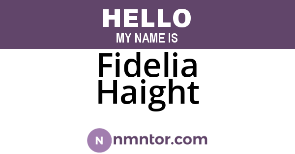 Fidelia Haight