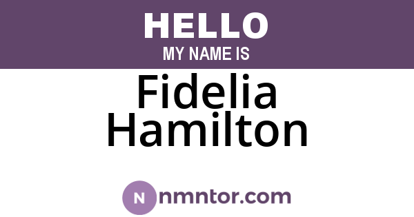 Fidelia Hamilton