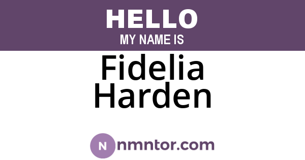 Fidelia Harden