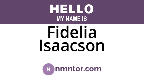 Fidelia Isaacson