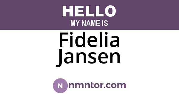 Fidelia Jansen