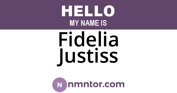 Fidelia Justiss