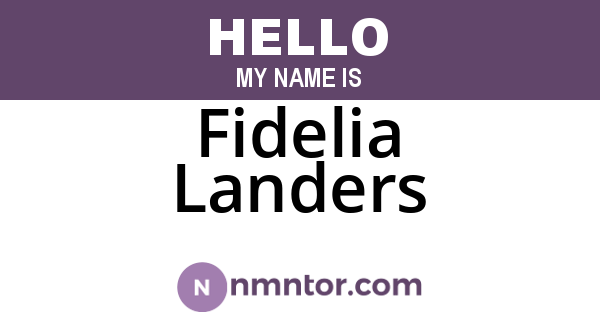 Fidelia Landers