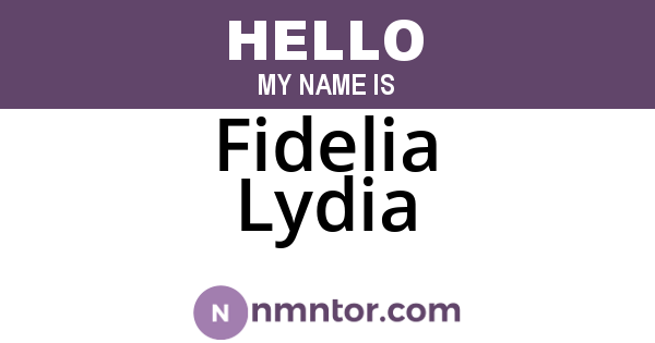 Fidelia Lydia