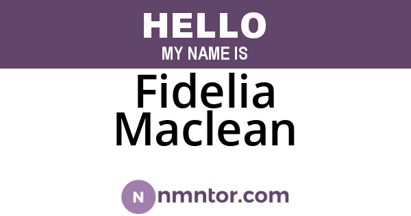 Fidelia Maclean